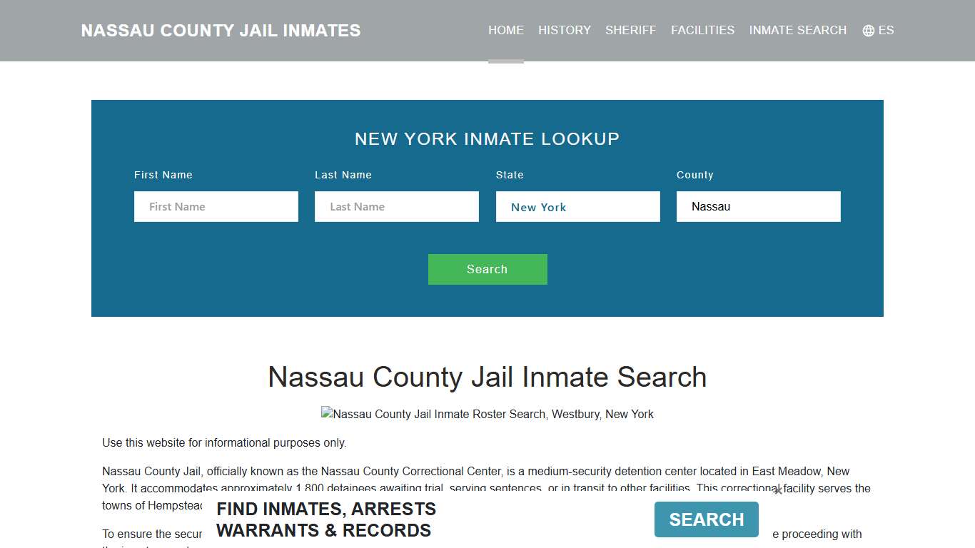 Nassau County Jail Inmate Roster Lookup, Westbury, NY